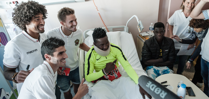 Les joueurs de l’OGCN à la rencontre des enfants hospitalisés