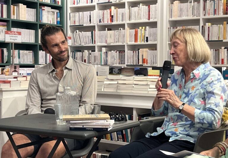 Guillaume Néry et Chantal Thomas à la librairie Masséna